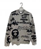 Aape BY A BATHING APEエーエイプ バイ アベイシングエイプ）の古着「CREW NECK KNIT」｜グレー