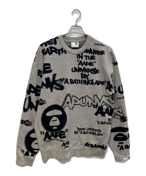 Aape BY A BATHING APE（エーエイプ バイ アベイシングエイプ）Aape BY A BATHING APE (エーエイプ バイ アベイシングエイプ) CREW NECK KNIT グレー サイズ:L 未使用品の古着・服飾アイテム