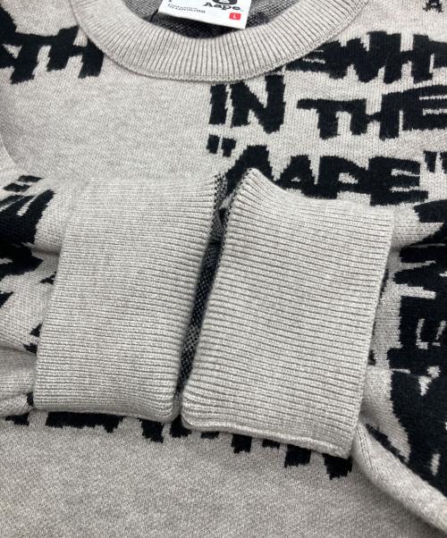 Aape BY A BATHING APE（エーエイプ バイ アベイシングエイプ）Aape BY A BATHING APE (エーエイプ バイ アベイシングエイプ) CREW NECK KNIT グレー サイズ:L 未使用品の古着・服飾アイテム