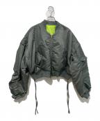 MAISON SPECIALメゾンスペシャル）の古着「Reversible Nylon Over MA-1　21232215304」｜オリーブ