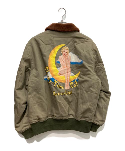 AVIREX（アヴィレックス）AVIREX (アヴィレックス) TYPE B-15A CUSTOM フライトジャケット　Sleepy-Time Gal  オリーブ サイズ:44の古着・服飾アイテム