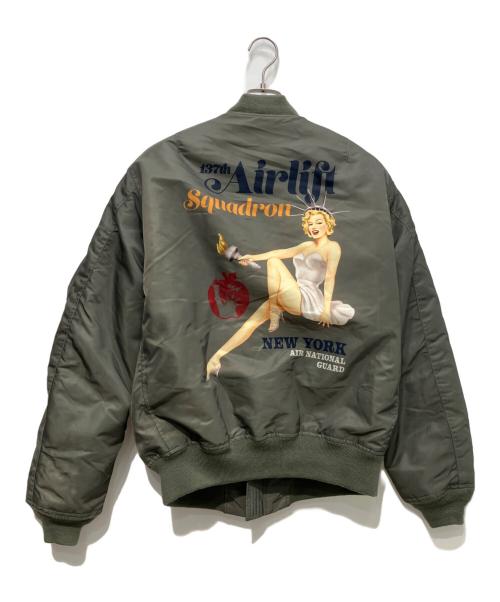 AVIREX（アヴィレックス）AVIREX (アヴィレックス) ピンナップガール フライトジャケット オリーブ サイズ:XLの古着・服飾アイテム
