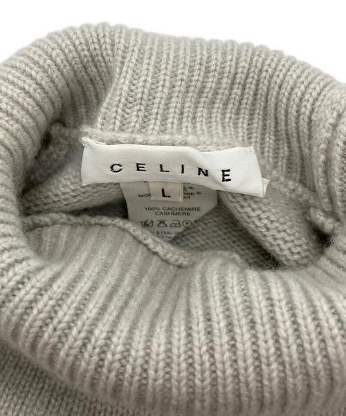 CELINE（セリーヌ）CELINE (セリーヌ) S/Sカシミヤハイネックニット グレー サイズ:Lの古着・服飾アイテム