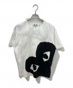 PLAY COMME des GARCONSプレイコムデギャルソン）の古着「デカブラックハートTシャツ　AX-T347」｜ブラック×ホワイト