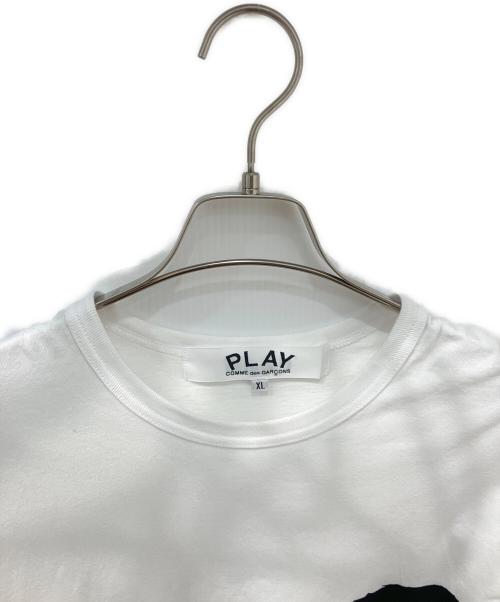 PLAY COMME des GARCONS（プレイコムデギャルソン）PLAY COMME des GARCONS (プレイコムデギャルソン) デカブラックハートTシャツ　AX-T347 ブラック×ホワイト サイズ:XLの古着・服飾アイテム