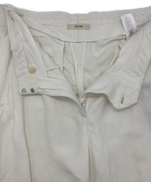 CELINE（セリーヌ）CELINE (セリーヌ) リネンブレンドパンツ ホワイト サイズ:36の古着・服飾アイテム