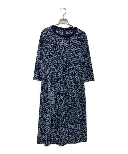 Leilian（レリアン）LEILIAN (レリアン) 鍵柄ブラウスワンピース　LL71029A-UM ブルー サイズ:11の古着・服飾アイテム