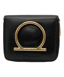 Salvatore Ferragamo（サルヴァトーレ フェラガモ）の古着「ガンチーニ レザー 財布」｜ブラック