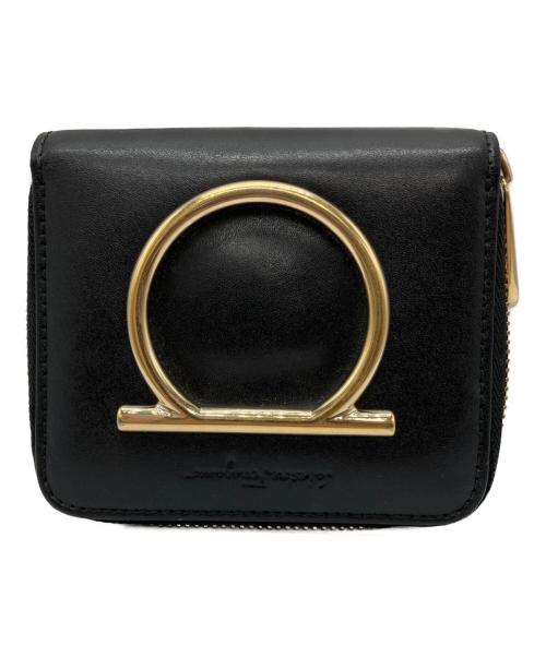 Salvatore Ferragamo（サルヴァトーレ フェラガモ）Salvatore Ferragamo (サルヴァトーレ フェラガモ) ガンチーニ レザー 財布 ブラックの古着・服飾アイテム