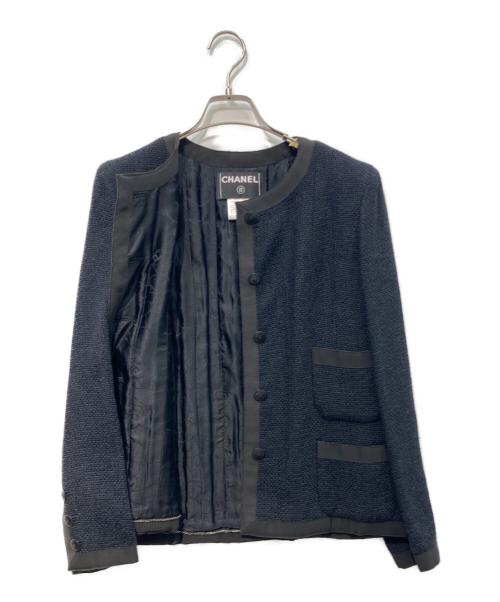 CHANEL（シャネル）CHANEL (シャネル) ツイードジャケット　 02P　P19120V11109 ネイビー サイズ:36の古着・服飾アイテム