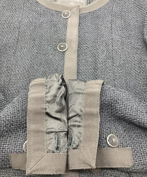 CHANEL（シャネル）CHANEL (シャネル) ツイードジャケット　 02P　P19120V11109 ネイビー サイズ:36の古着・服飾アイテム