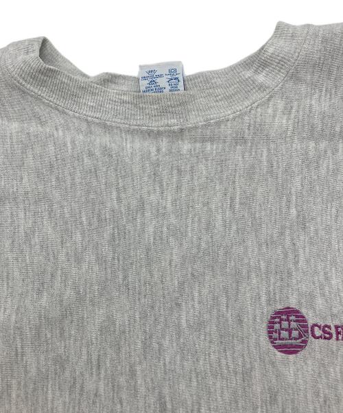Champion（チャンピオン）Champion (チャンピオン) 90’s リバースウェーブ企業ロゴスウェット　刺繍タグ　CS FIRST BOSTON グレー サイズ:XLの古着・服飾アイテム