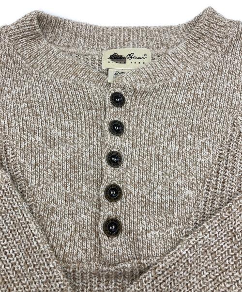 Eddie Bauer（エディーバウアー）Eddie Bauer (エディーバウアー) ヘンリーネックニット ベージュ サイズ:Lの古着・服飾アイテム