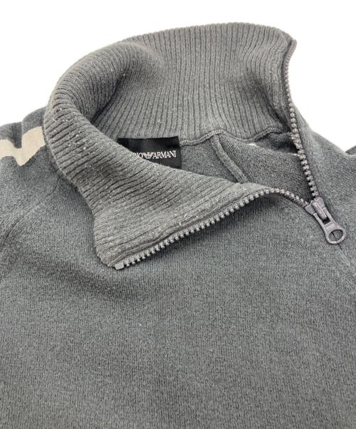 EMPORIO ARMANI（エンポリオ アルマーニ）EMPORIO ARMANI (エンポリオ アルマーニ) ジップアップニット グレー サイズ:Ｍの古着・服飾アイテム