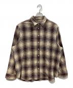 RAF SIMONSラフシモンズ）の古着「BIG FIT THE OTHERS SHIRT　20AW」｜ブラウン×ベージュ