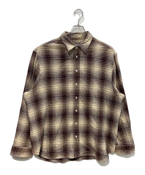 RAF SIMONS（ラフシモンズ）RAF SIMONS (ラフシモンズ) BIG FIT THE OTHERS SHIRT　20AW  ブラウン×ベージュ サイズ:48の古着・服飾アイテム