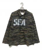 WIND AND SEAウィンダンシー）の古着「ミリタリーカモフラシャツジャケット」｜カーキ