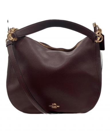 未使用級 現行完売品 COACH コート ボア レザー バックパック ボルドー 中古・古着通販】COACH (コーチ) 2wayホーボーバッグ ボルドー