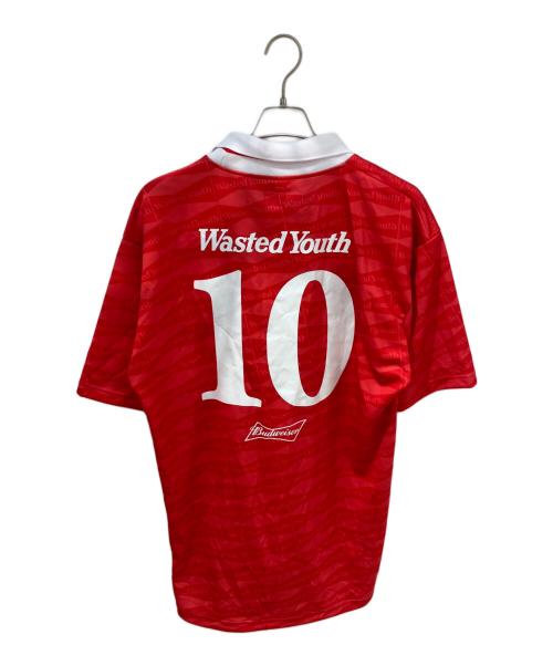 WASTED YOUTH（ウェイステッドユース）Wasted Youth (ウェイステッドユース) BUDWEISER (バドワイザー) ゲームシャツ レッド サイズ:XXLの古着・服飾アイテム