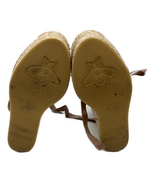 GUCCI（グッチ）GUCCI (グッチ) GGマーモントレースアップ エスパドリーユ ウェッジソール　573023 ピンク×ベージュ サイズ:34 1/2の古着・服飾アイテム