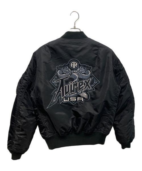 AVIREX（アヴィレックス）AVIREX (アヴィレックス) MA-1 TWIN DRAGON ブラック サイズ:Lの古着・服飾アイテム