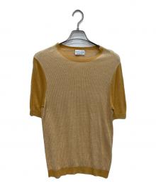 Settefili Cashmere（セッテフィーリ カシミア）の古着「リネン混半袖ニット　SF-09-246-212」｜イエロー