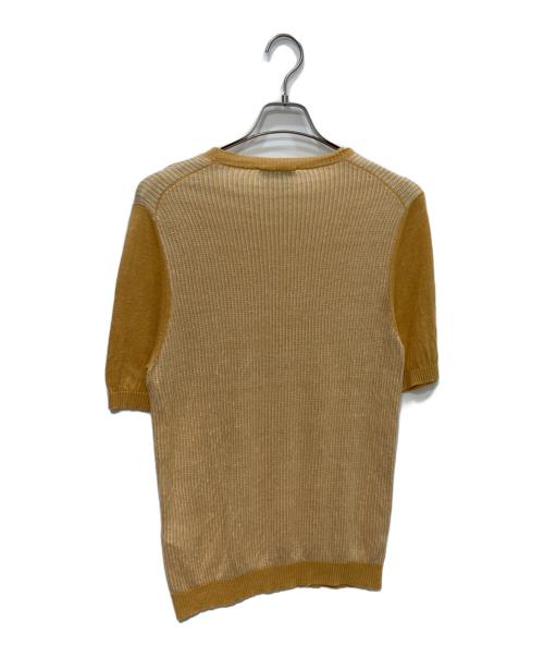 Settefili Cashmere（セッテフィーリ カシミア）Settefili Cashmere (セッテフィーリ カシミア) リネン混半袖ニット　SF-09-246-212 イエロー サイズ:XSの古着・服飾アイテム