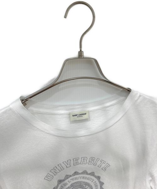 Saint Laurent Paris（サンローランパリ）Saint Laurent Paris (サンローランパリ) カレッジロゴTシャツ　YB1EH 9024 ホワイト サイズ:XSの古着・服飾アイテム