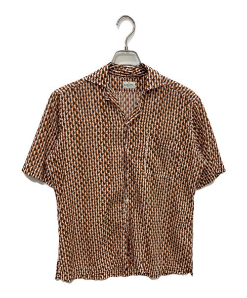 Bagutta（バグッタ）BAGUTTA (バグッタ) オープンカラーシャツ ブラウン サイズ:15/38の古着・服飾アイテム