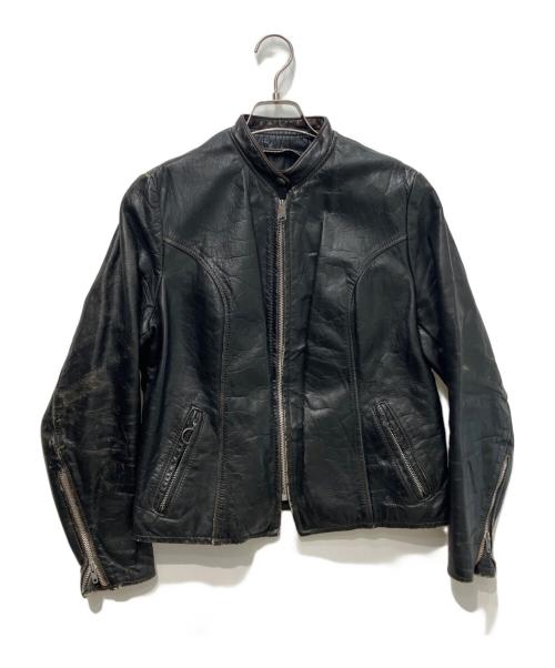 BROOKS（ブルックス）BROOKS (ブルックス) 60-70sレザージャケット　TALON デカ五角形ジップ  ブラック サイズ:-の古着・服飾アイテム