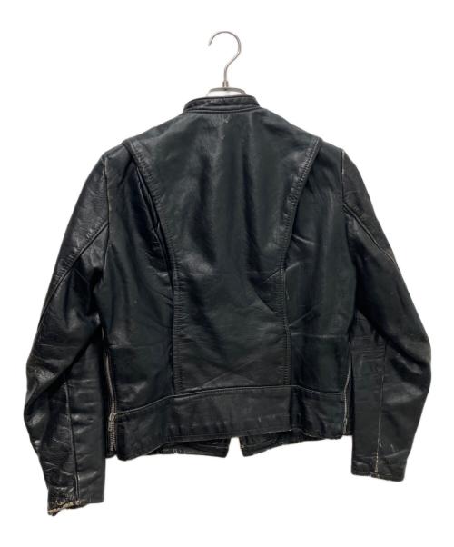 BROOKS（ブルックス）BROOKS (ブルックス) 60-70sレザージャケット　TALON デカ五角形ジップ  ブラック サイズ:-の古着・服飾アイテム
