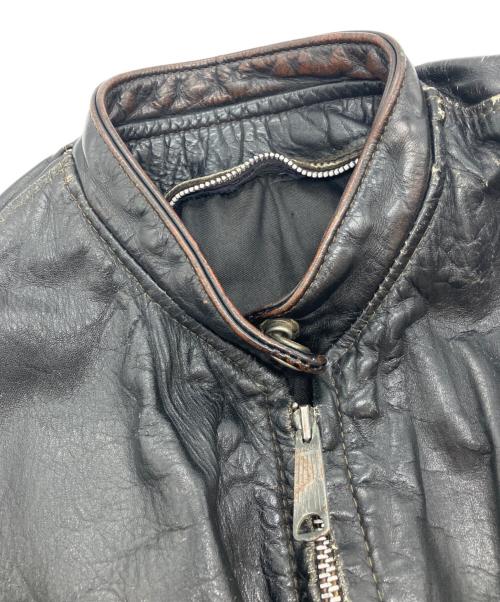 BROOKS（ブルックス）BROOKS (ブルックス) 60-70sレザージャケット　TALON デカ五角形ジップ  ブラック サイズ:-の古着・服飾アイテム