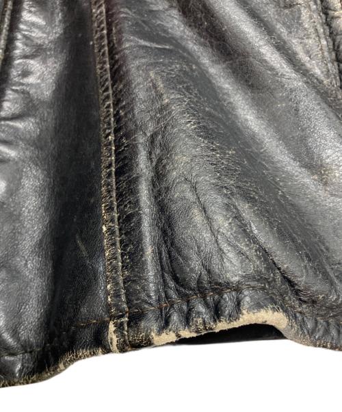 BROOKS（ブルックス）BROOKS (ブルックス) 60-70sレザージャケット　TALON デカ五角形ジップ  ブラック サイズ:-の古着・服飾アイテム