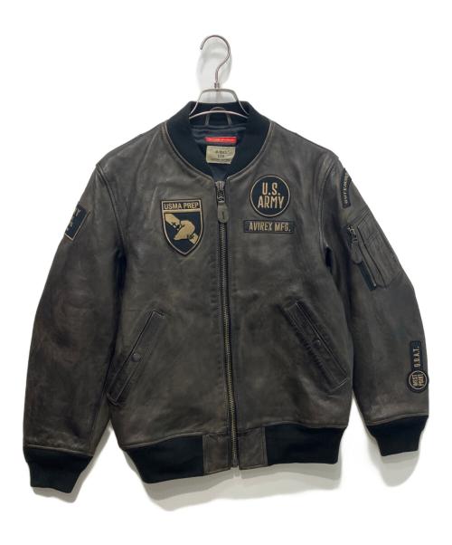 AVIREX（アヴィレックス）AVIREX (アヴィレックス) エイジド レザー MA-1 ブラウン サイズ:Ｍの古着・服飾アイテム