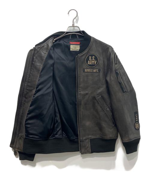 AVIREX（アヴィレックス）AVIREX (アヴィレックス) エイジド レザー MA-1 ブラウン サイズ:Ｍの古着・服飾アイテム