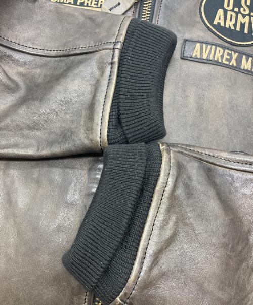 AVIREX（アヴィレックス）AVIREX (アヴィレックス) エイジド レザー MA-1 ブラウン サイズ:Ｍの古着・服飾アイテム