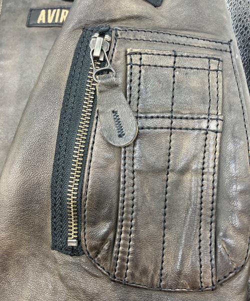 AVIREX（アヴィレックス）AVIREX (アヴィレックス) エイジド レザー MA-1 ブラウン サイズ:Ｍの古着・服飾アイテム