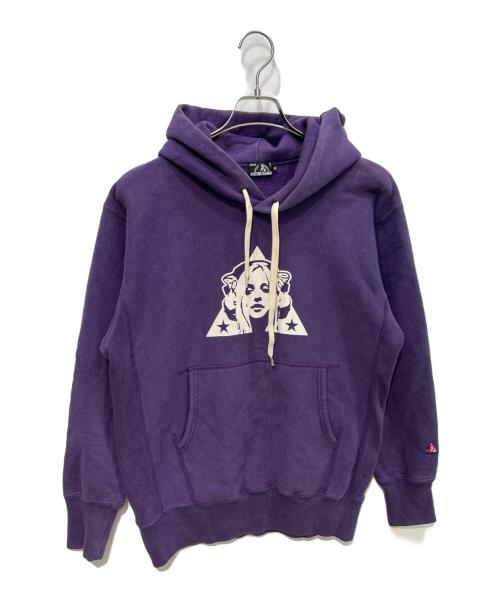 Hysteric Glamour（ヒステリックグラマー）Hysteric Glamour (ヒステリックグラマー) TRIANGLE WOMAN パーカー パープル サイズ:Mの古着・服飾アイテム