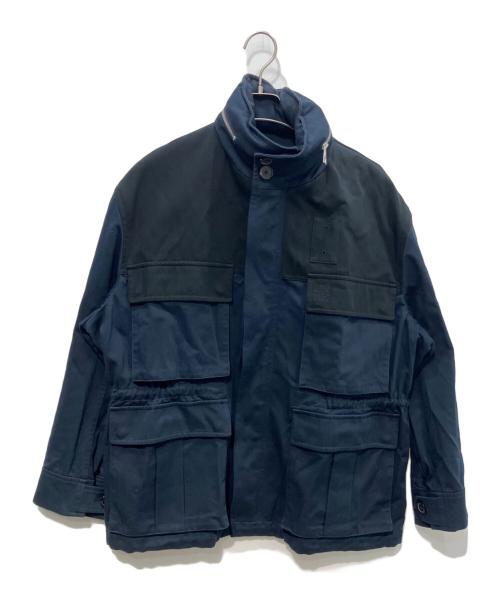 LOEWE（ロエベ）LOEWE (ロエベ) アナグラム コットン ミリタリージャケット　H2108240DF ネイビー サイズ:48の古着・服飾アイテム