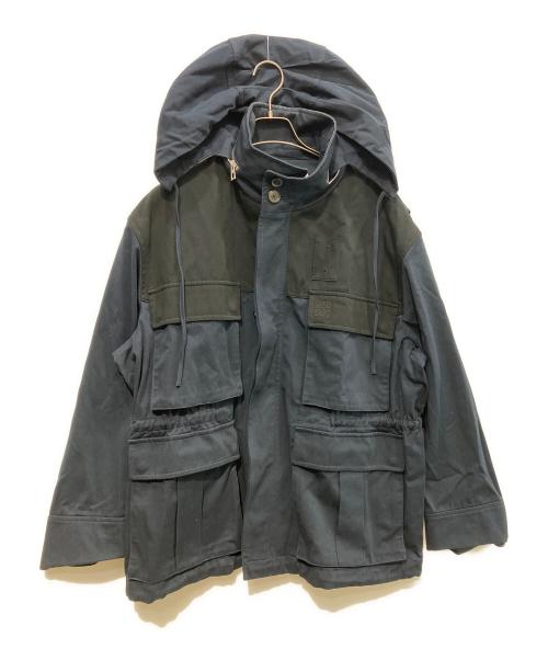 LOEWE（ロエベ）LOEWE (ロエベ) アナグラム コットン ミリタリージャケット　H2108240DF ネイビー サイズ:48の古着・服飾アイテム