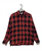 MSMLエムエスエムエル）の古着「OMBRER CHECK OPEN COLLAR SHIRT　M11-02A1-SL03」｜レッド