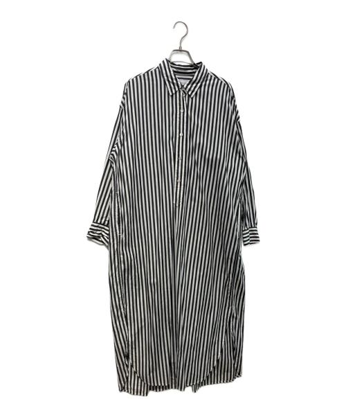 heliopole（エリオポール）heliopole (エリオポール) the EDITOR SHIRT DRESS　14003008014HN ホワイト×ブラック サイズ:-の古着・服飾アイテム