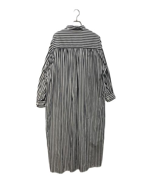 heliopole（エリオポール）heliopole (エリオポール) the EDITOR SHIRT DRESS　14003008014HN ホワイト×ブラック サイズ:-の古着・服飾アイテム