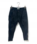 STONE ISLANDストーンアイランド）の古着「ガーメントダイコットンストレッチシャーリングテーパードリブカーゴパンツ　721531403」｜ブラック