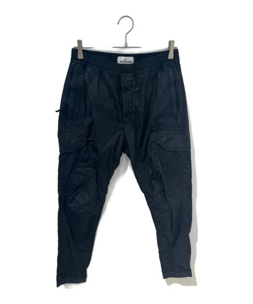 STONE ISLAND（ストーンアイランド）STONE ISLAND (ストーンアイランド) ガーメントダイコットンストレッチシャーリングテーパードリブカーゴパンツ　721531403 ブラック サイズ:W31の古着・服飾アイテム