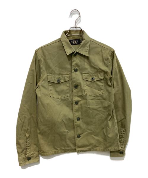RRL（ダブルアールエル）RRL (ダブルアールエル) ヘリンボーンミリタリーシャツ カーキ サイズ:Sの古着・服飾アイテム