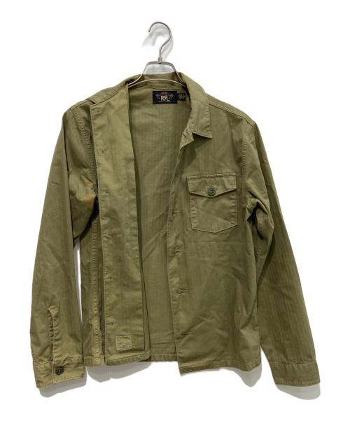 RRL（ダブルアールエル）RRL (ダブルアールエル) ヘリンボーンミリタリーシャツ カーキ サイズ:Sの古着・服飾アイテム