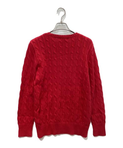 POLO RALPH LAUREN（ポロ・ラルフローレン）POLO RALPH LAUREN (ポロ・ラルフローレン) ケーブルニット レッド サイズ:Lの古着・服飾アイテム