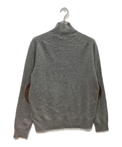 POLO RALPH LAUREN（ポロ・ラルフローレン）POLO RALPH LAUREN (ポロ・ラルフローレン) エルボーパッチハーフジップニット グレー サイズ:Mの古着・服飾アイテム