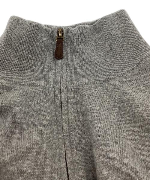 POLO RALPH LAUREN（ポロ・ラルフローレン）POLO RALPH LAUREN (ポロ・ラルフローレン) エルボーパッチハーフジップニット グレー サイズ:Mの古着・服飾アイテム